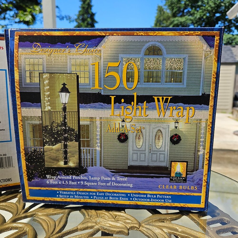 3 sets,150 Christmas light wrap, Clear